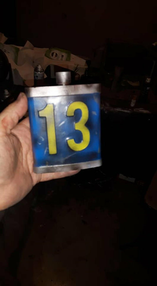 Trusty Vault 13 Canteen prop, custom numbers are available! Belt not included!