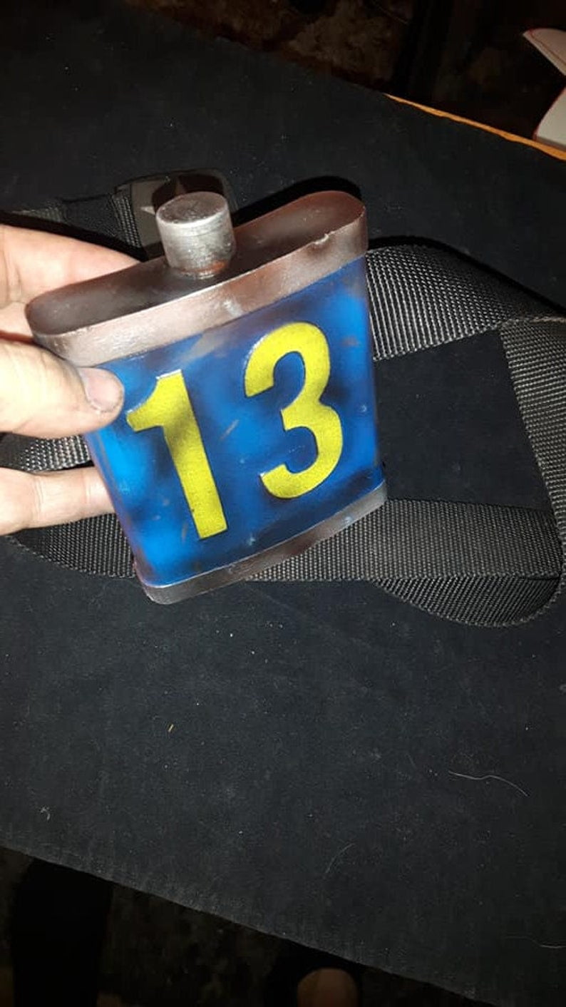 Trusty Vault 13 Canteen prop, custom numbers are available! Belt not included!